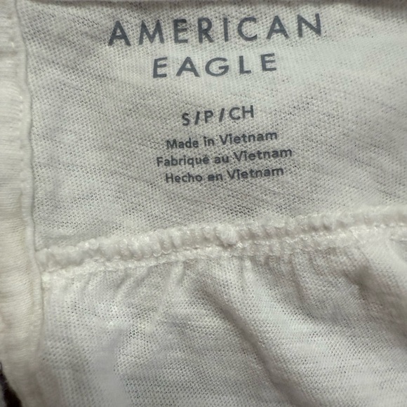 Ⓜ️American‎ Eagle Outfitters White Lace Trim Crop Top - Picture 2 of 3